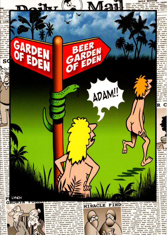 Garden of Eden Humor Birthday by Mark Lynch- Retail $3.90 Inside: Happy Birthday! 5x7 Greeting Card | 8000 | 255983