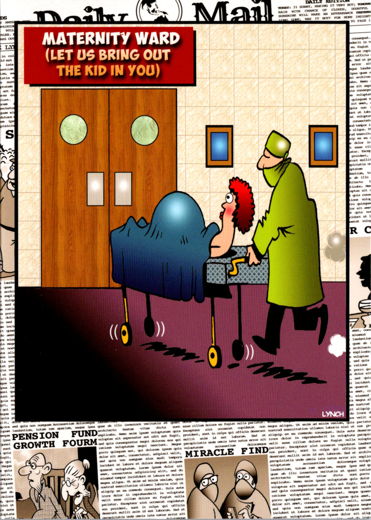 Maternity Ward Mother to be/new baby by Mark Lynch- Retail $3.90 Inside: Congratulations! 5x7 Greeting Card | 8009 | 255988