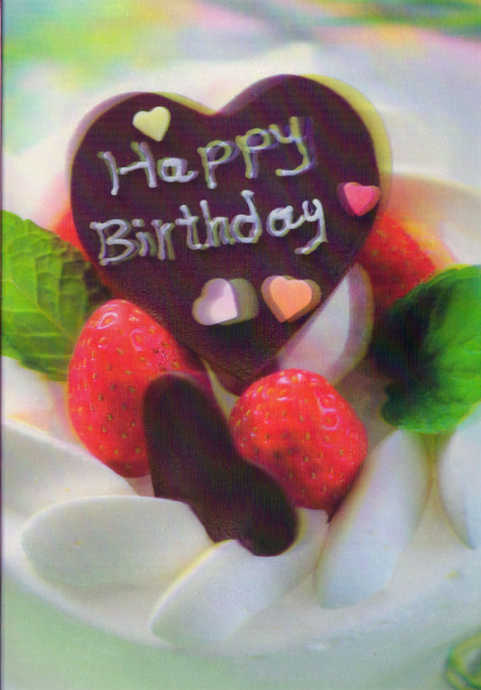 3D Strawberries and Chocolate Blank Greeting Card Retail $3.99. Inside: Blank | 5790 | 255996