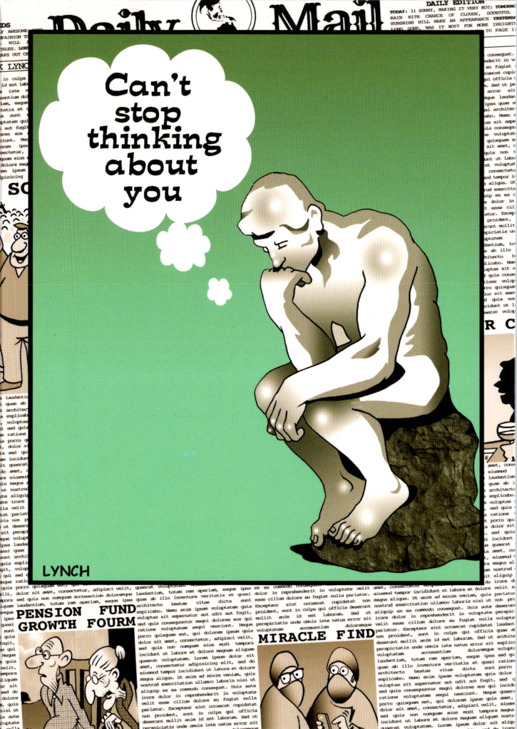 Can't Stop thinking of you by Mark Lynch- Retail $3.90 Inside: Blank 5x7 Greeting Card | 8010 | 256002