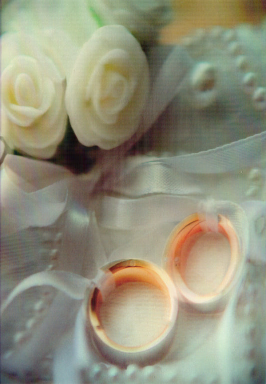 3D Wedding rings Blank Greeting Card Retail $3.99. Inside: Blank | 5789 | 256006