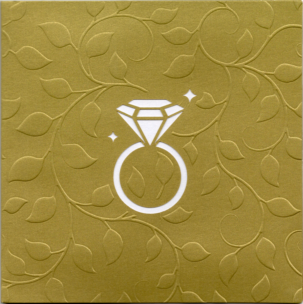 Diamond ring embossed pop-up wedding or engagement greeting card by Carol Wilson. Inside: Blank. Retail $6.99 | CRG0041 | 256058