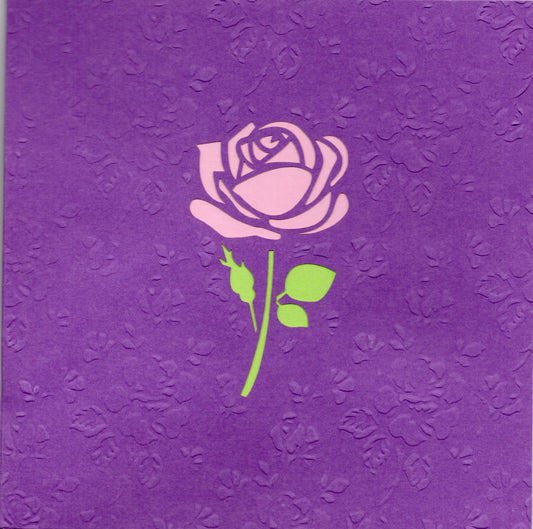 Purple floral bouquet embossed 6x6 Pop-Up Greeting Card by Carol Wilson. Inside: Blank. Retail $6.99 | CRG0093 | 256059