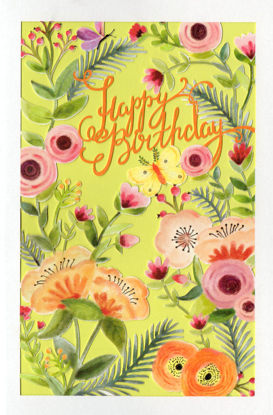 FLORAL HAPPY BIRTHDAY 5x7 Greeting Card | 7757 | 256152