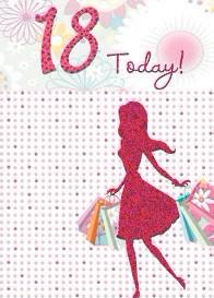 Girl shopping- 18th age female birthday card. Retail $2.99. . Inside: Celebrate your birthday in style! 03562B