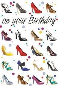 Shoes General Birthday card from the Echo Collection. Retail $2.59. . Inside: Hope it's a personal best! 04327A