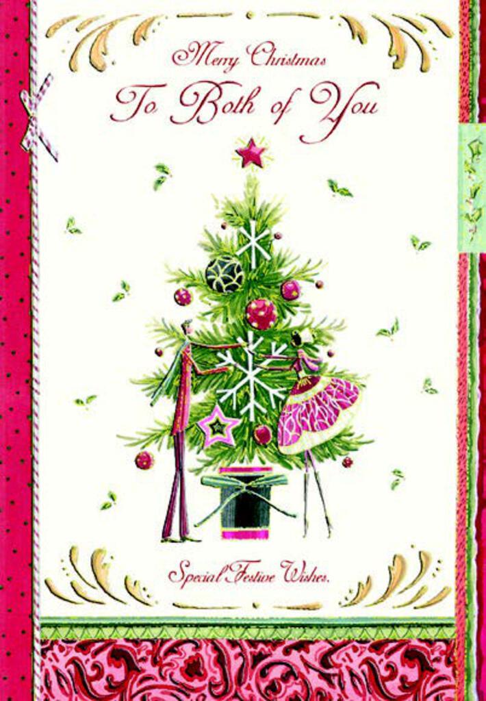 CHRISTMAS CARD-COUPLE AT TREE - TO BOTH Retail $3.99 INSIDE: THE FESTIVE SEASON'S HERE ONCE MORE... 256927 XC06507