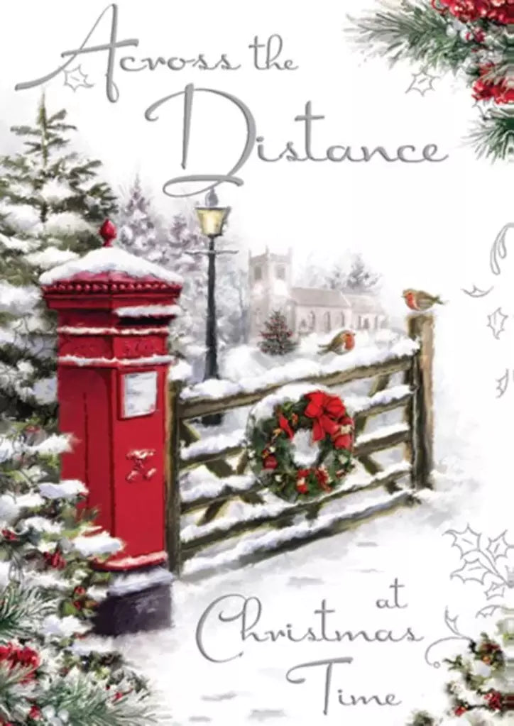 CHRISTMAS GREETING CARD-ACROSS THE MILES Retail $3.99 Inside: Even though you're far away... 256998 XC05884