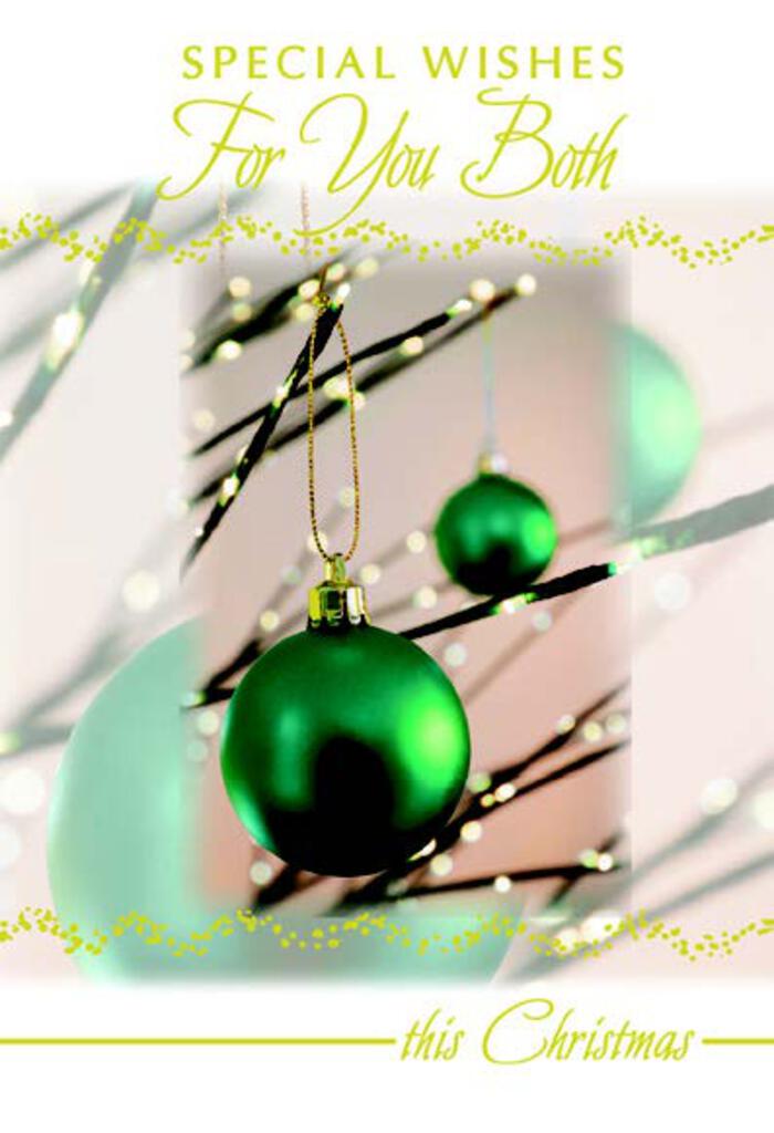 CHRISTMAS CARD-GREEN ORNAMENT - TO BOTH Retail $2.59 INSIDE: THIS COMES FOR YOU AT CHRISTMAS... 257005 XC05228
