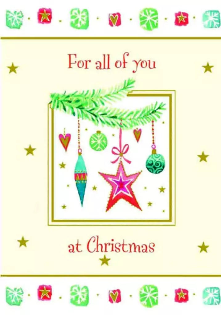 CHRISTMAS CARD-DANGLING ORNAMENTS - TO ALL Retail $2.59 INSIDE: WARM WISHES FOR A MERRY CHRISTMAS... 257006 XC05229