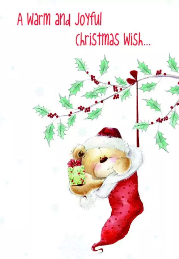 CHRISTMAS CARD-BEAR IN STOCKING Retail $3.49 Inside: Is sent to you with love... 257008 XC06479