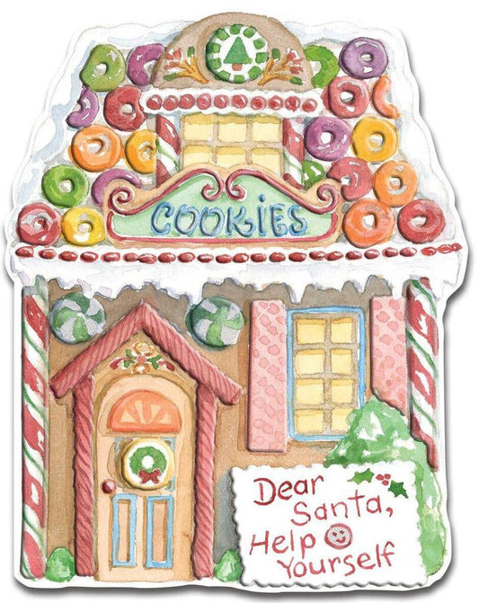 GINGERBREAD HOUSE embossed die cut Christmas greeting card. Retail $4.25 Inside Have a very Merry Christmas. 257015 CRGX0128