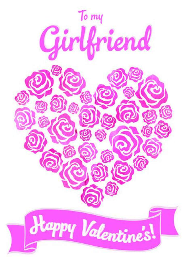 Heart of roses-Girlfriend Valentine's greeting card. Retail $2.99. Inside: Sending you all my love today and always... 257119 V07688