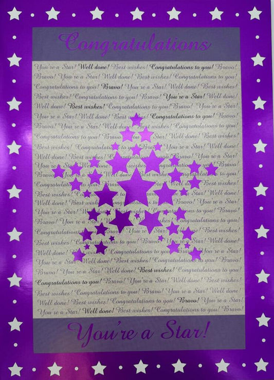 Congratulations You Are A Star 10x14 Giant Greeting Card | 5780 | 257344