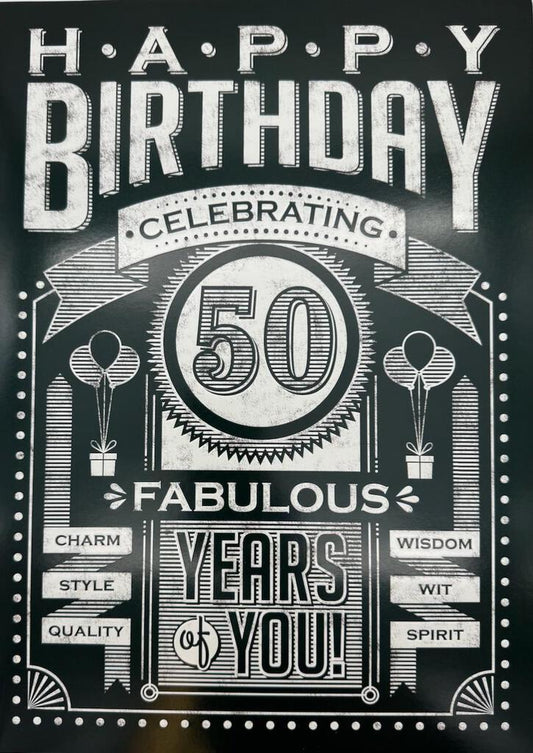 50th Birthday 10x14 Giant Greeting Card | 6259 | 257345