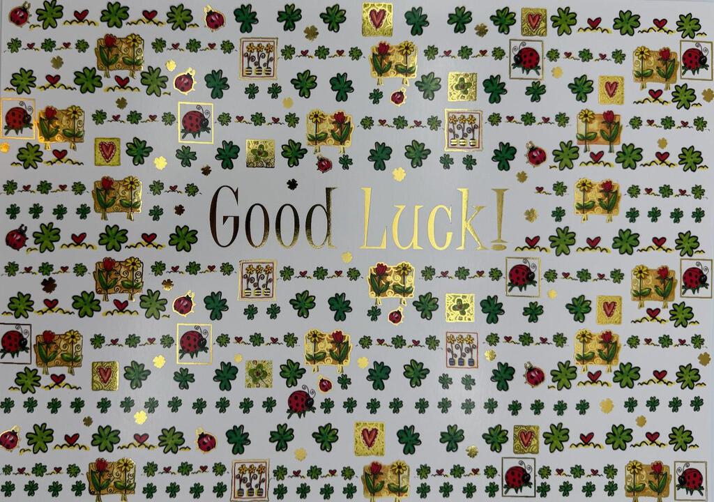 Good Luck Clovers Ladybugs 10x14 Giant Greeting Card | 03650A | 257347