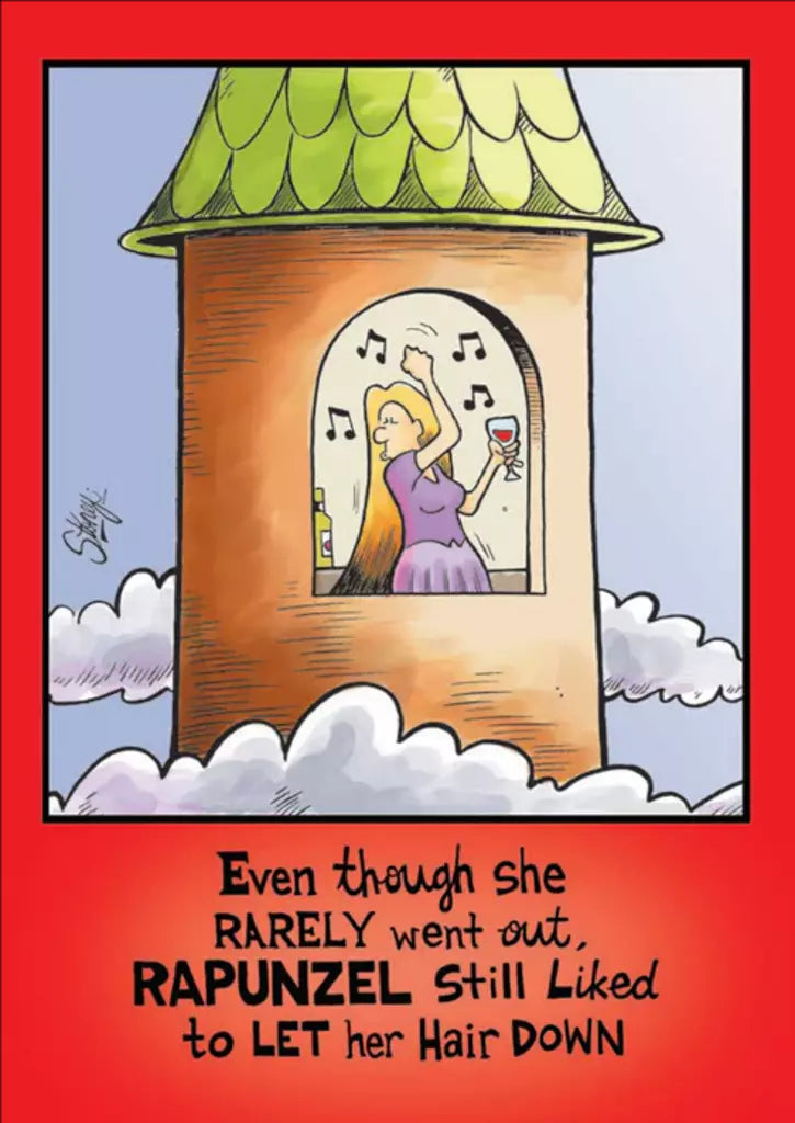 Insanity Streak Repunzel- General Birthday. Retail $2.99 Inside: Happy Birthday (if you need an excuse) 5x7 Greeting Card 257854 04734A