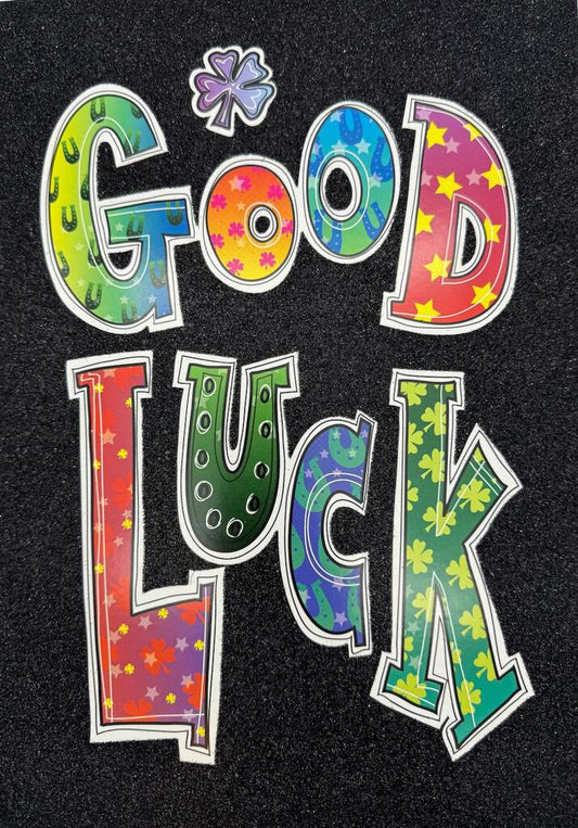 GOOD LUCK BLACK GLITTER 10x14 Giant Greeting Card | 5782 | 258045