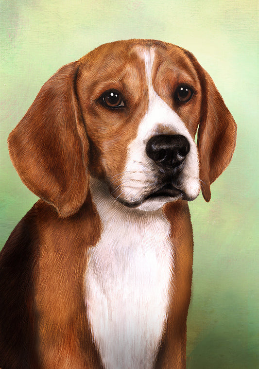 Tamara Burnett Beagle Dog 5x7 Blank Greeting Card 259155