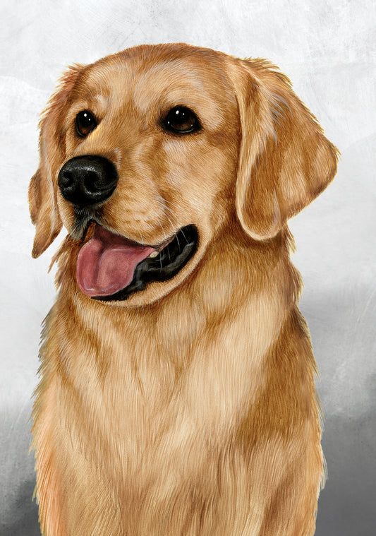 Tamara Burnett Golden Retriever Dog 5x7 Blank Greeting Card 259197