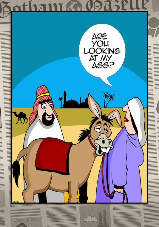 Mark Lynch Donkey Misunderstanding Desert Arab Funny Birthday Greeting Card 5x7 | 1141 | 259307