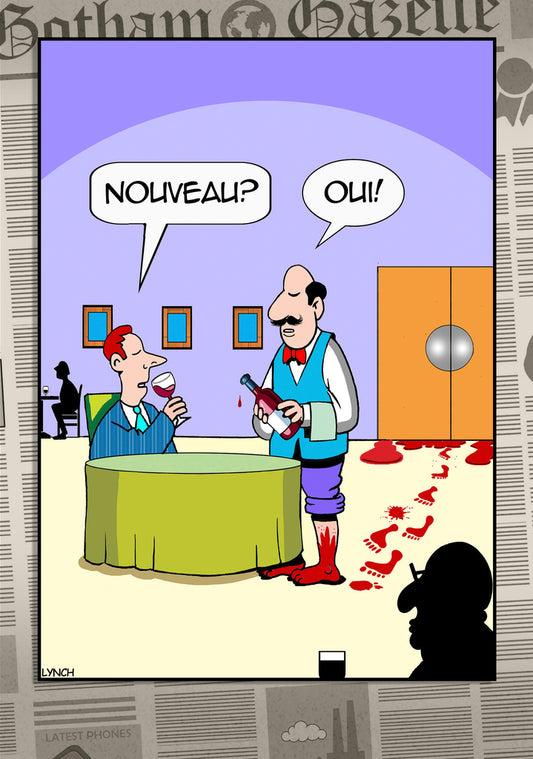 Mark Lynch Man Drinking Nouveau Wine Tasting Funny Birthday Greeting Card 5x7 | 1144 | 259310
