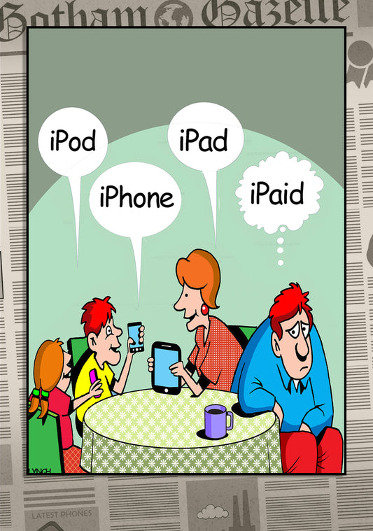 Mark Lynch Father Paid Family Gadget Technology Funny Birthday Greeting Card 5x7 259334