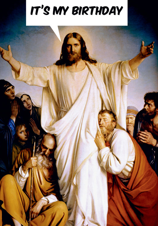 Dean Morris It's My Birthday Jesus And His Disciples Funny Greeting Card 5x7 DMX179 | 259854