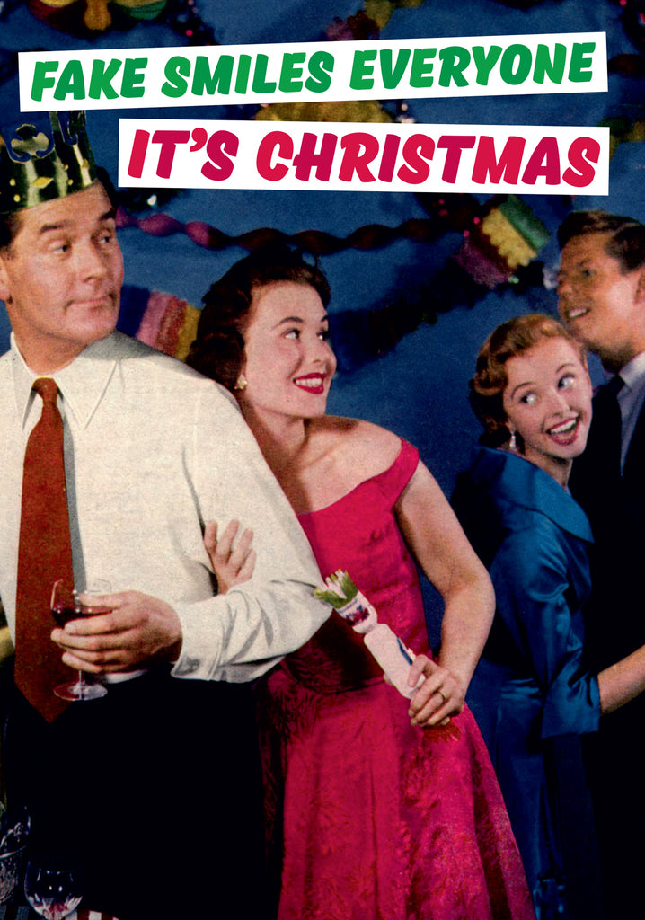 Dean Morris Fake Smiles Everyone Funny Christmas Greeting Card 5x7 DMX201 | 259860