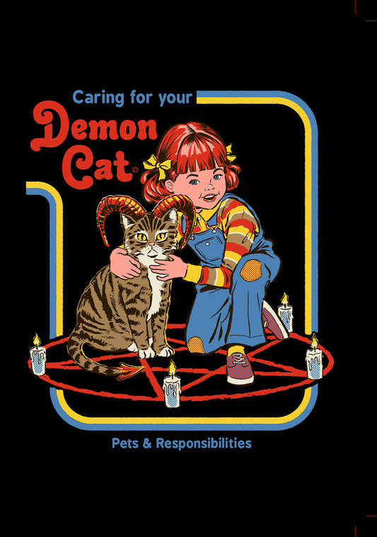 Blank - Steven Rhodes Caring for your demon cat Greeting Card 5x7 | 1016 | 259976