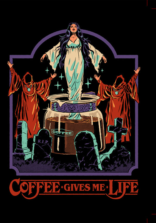 Anniversary - Steven Rhodes Coffee gives me life Greeting Card 5x7 | 1022 | 259982