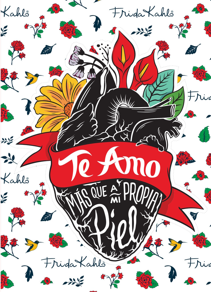 Frida Kahlo Te Amo White Premium Felt Paper Blank Greeting Card 5x7 | 1011 | 260116
