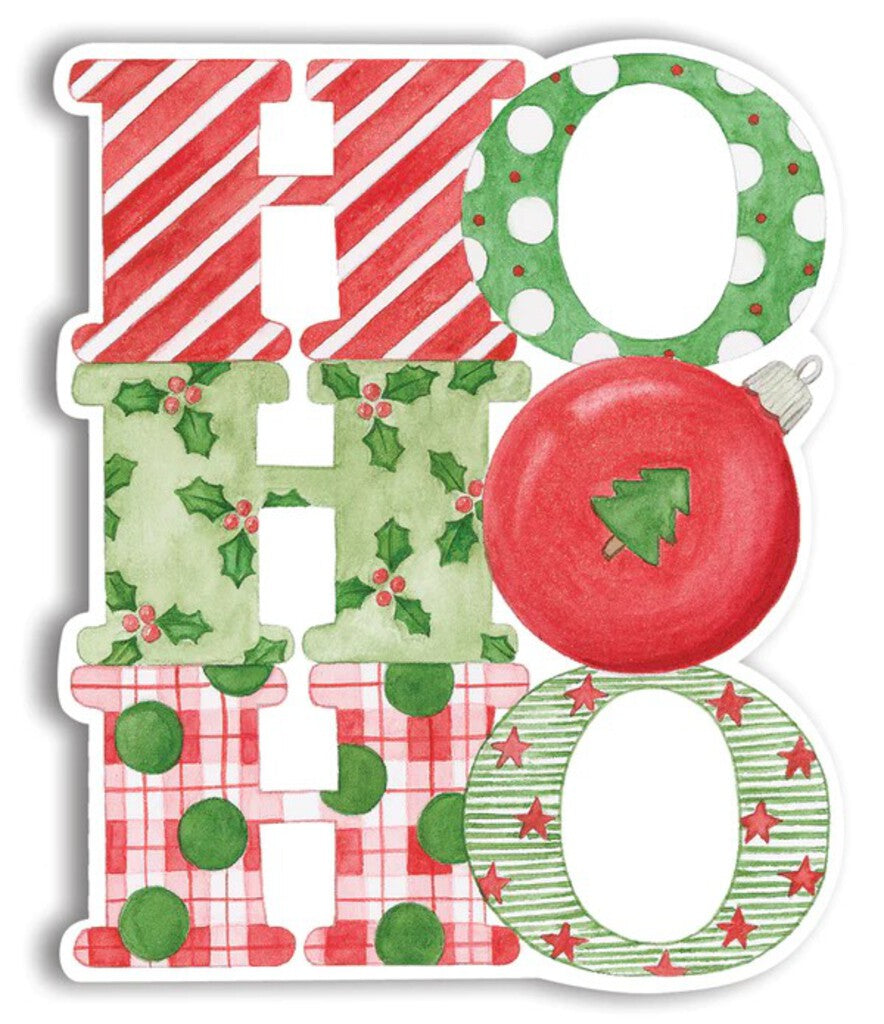 CHRISTMAS GIFT TAGS HO HO HO embossed die cut Christmas greeting card. Retail: $3.99 CRGXGC078