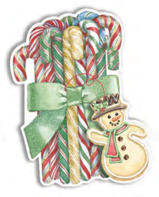 CHRISTMAS GIFT TAGS CANDY CANES embossed die cut Christmas greeting card. Retail: $3.99 CRGXGC064
