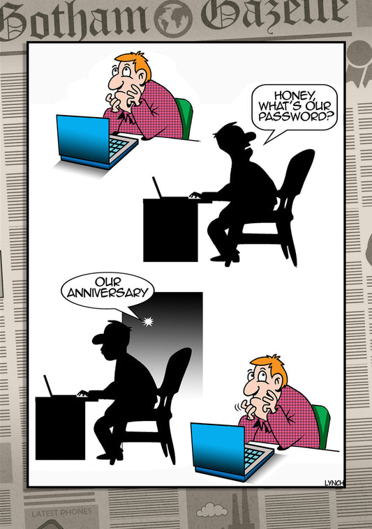 Mark Lynch Husband Forget Password Important Date Funny Anniversary Greeting Card 5x7 | 2233 | 260750
