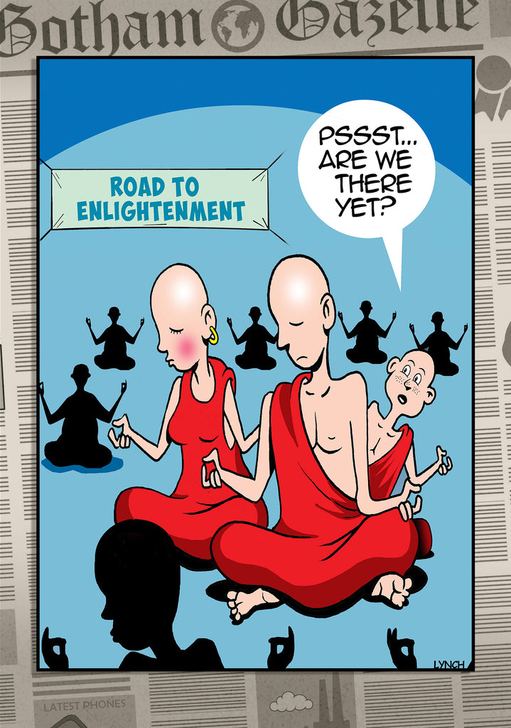 Mark Lynch Buddhist Monks Meditating Road to Enlightenment Funny Birthday Greeting Card 5x7 | 2239 | 260784