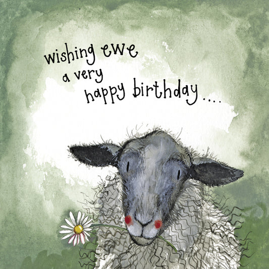ALEX CLARK STARLIGHT SHEEP AND DAISIES BIRTHDAY FOIL CARD S403 | 260901