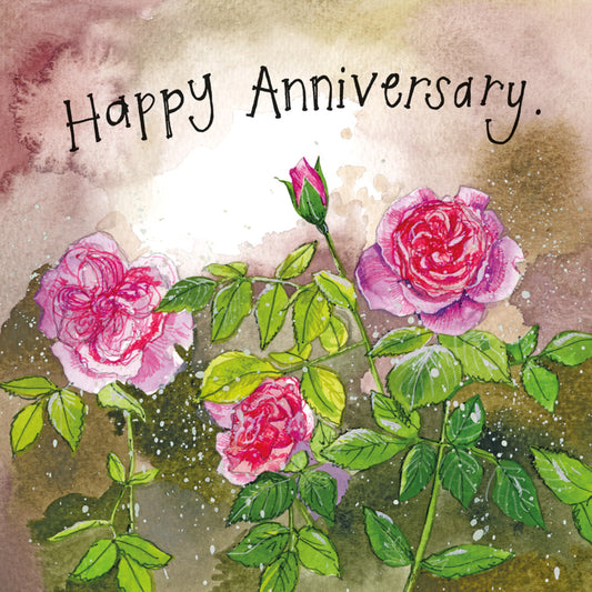 ALEX CLARK PINK ROSES ANNIVERSARY CARD S435  | 260923