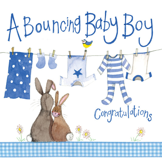 ALEX CLARK BLUE WASHING LINE BABY BOY CARD S149 | 260963