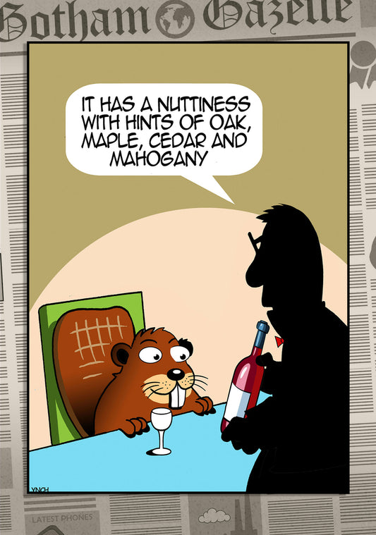 Mark Lynch Happy Birthday Beaver Tasting Wine Nuttiness Funny Greeting Card 5x7 | 2293 | 261060