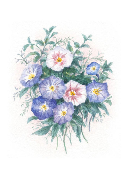 Carols Rose Garden Anemone Buttercup Flower Bouquet Watercolor Enclosure Card 2x3 H-MGL002 | 1817-2x3 | 261076