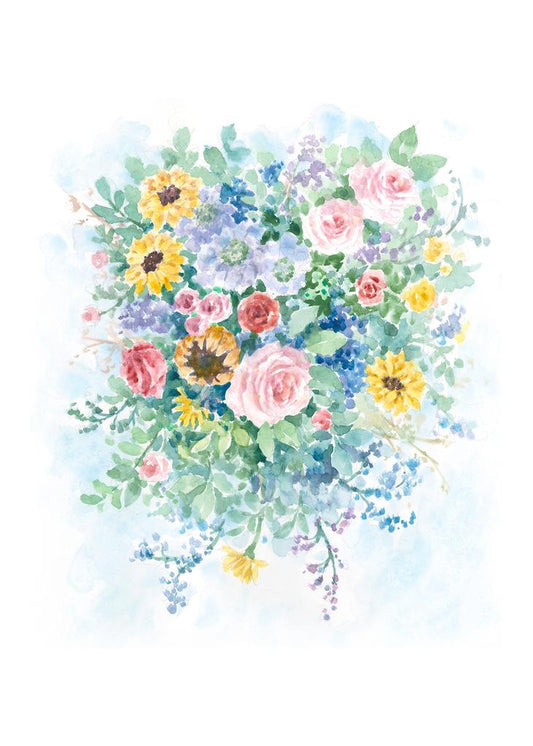 Carols Rose Garden Floral Pop Flower Bouquet Watercolor Enclosure Card 2x3 H-MFL080 | 1814-2x3 | 261100