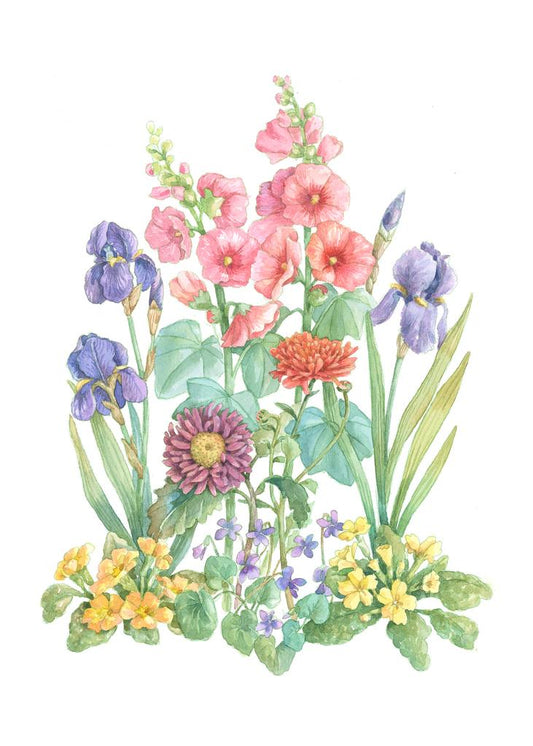 Carols Rose Garden Happy Garden Flower Watercolor Enclosure Card 2x3 H-MFL055 | 1812-2x3 | 261139