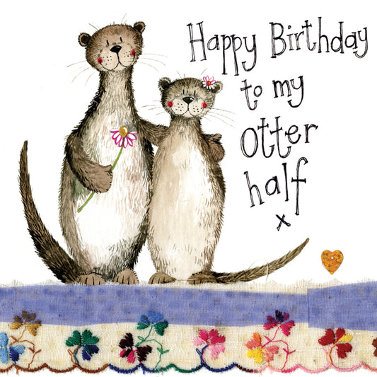 ALEX CLARK OTTERS BIRTHDAY CARD LS114 | 261156
