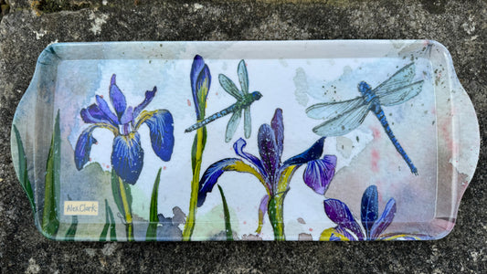 MEDIUM DRAGONFLIES AND IRIS TRAY MTY05