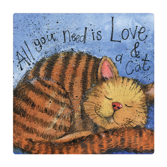 LOVE & A CAT FRIDGE MAGNET FM223