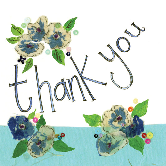 ALEX CLARK BLUE FLOWERS THANK YOU CARD LS117 | 261258