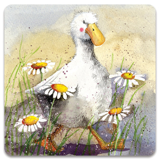 DUCK IN THE DAISIES  FRIDGE MAGNET FM169
