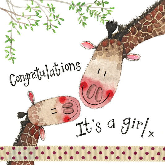 ALEX CLARK GIRAFFE FAMILY NEW BABY CARD LS102 | 261409
