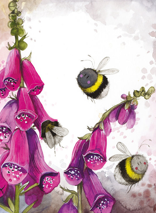 BEES AND FOXGLOVE SMALL SPIRAL NOTEPADS SSN54